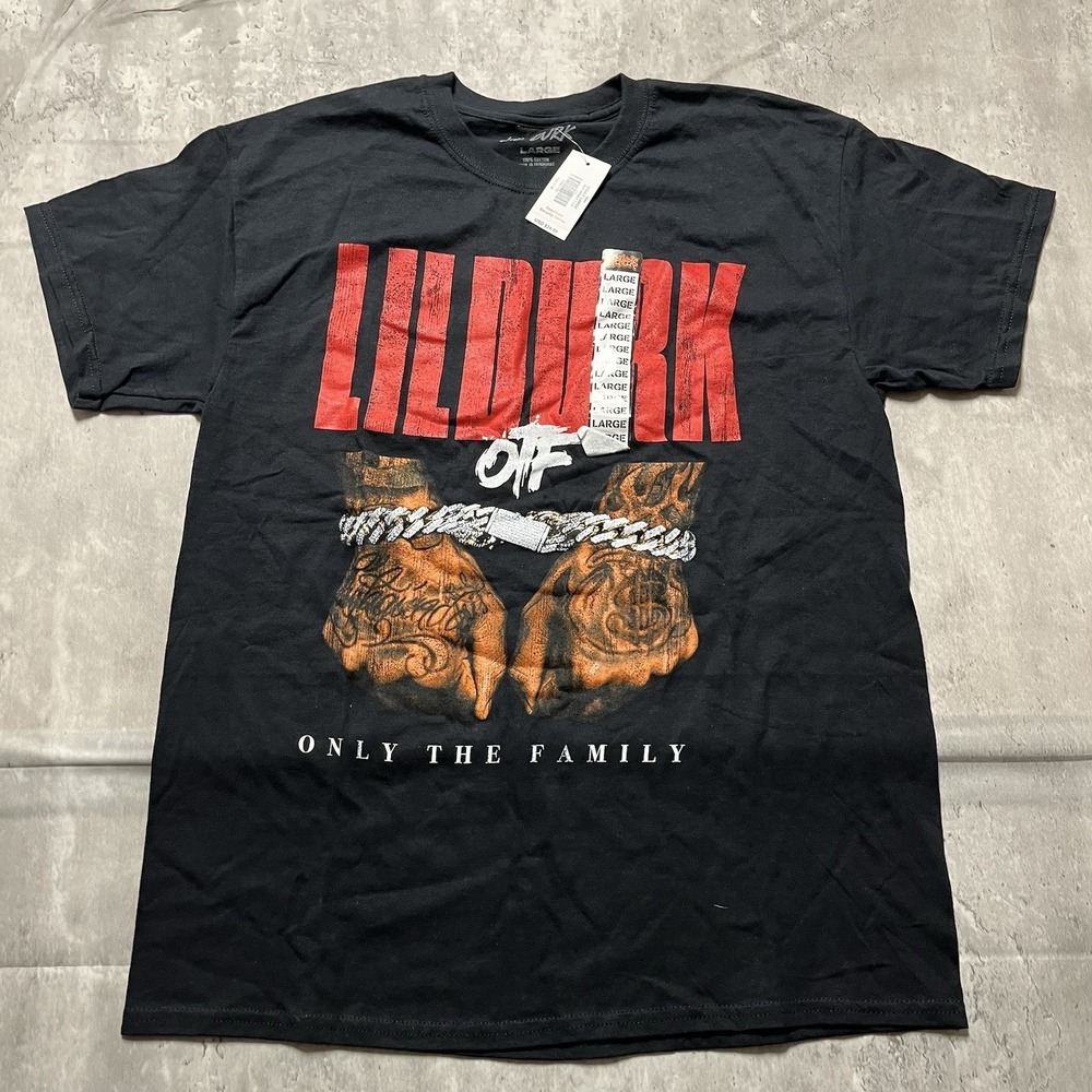 Lil Durk Only the Family Chicago Graphic Short  Sleeve Shirt  Size L Men Black